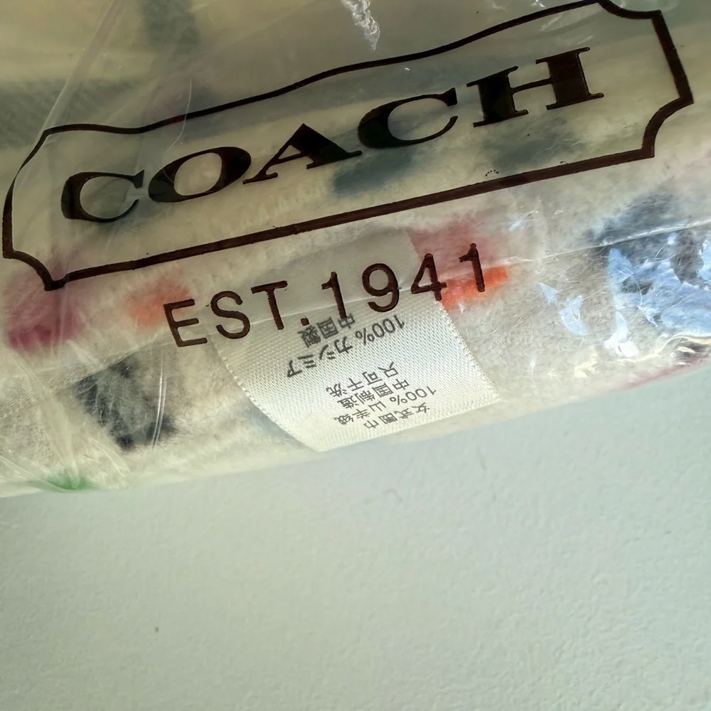Coach legacy tattersall cashmere scarf plaid neck scarf NWT